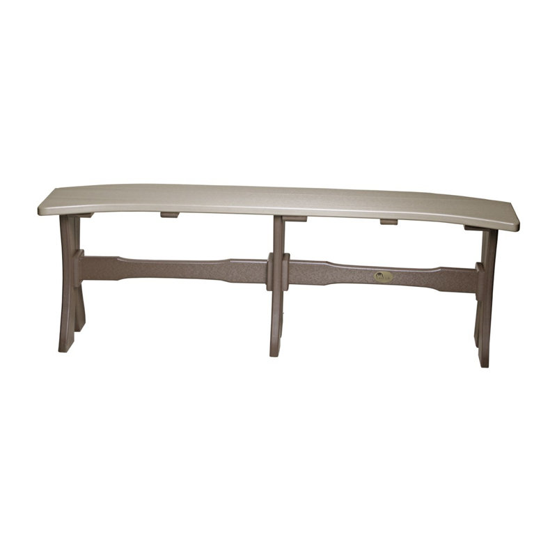 Banc de pique-nique en plastique Carolin, Bois vieilli et brun châtaignier