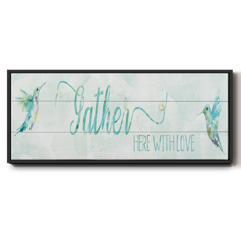 Gather Here- Framed Canvas, 8" H x 20" W