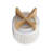 8" CHEVRON PLANTER W/ WOOD STAND, BEIGE