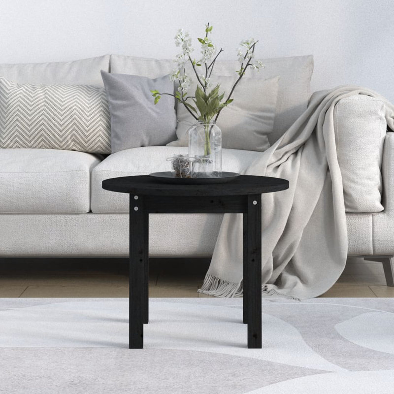 Amylynn Solid Wood Four Leg Coffee Table, Black, 45cm H x 55cm W x 55cm D