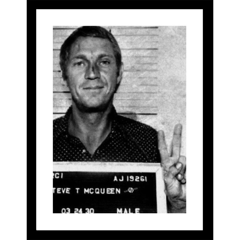 Steve Mcqueen, Mugshot, impression encadrée 14 x 18