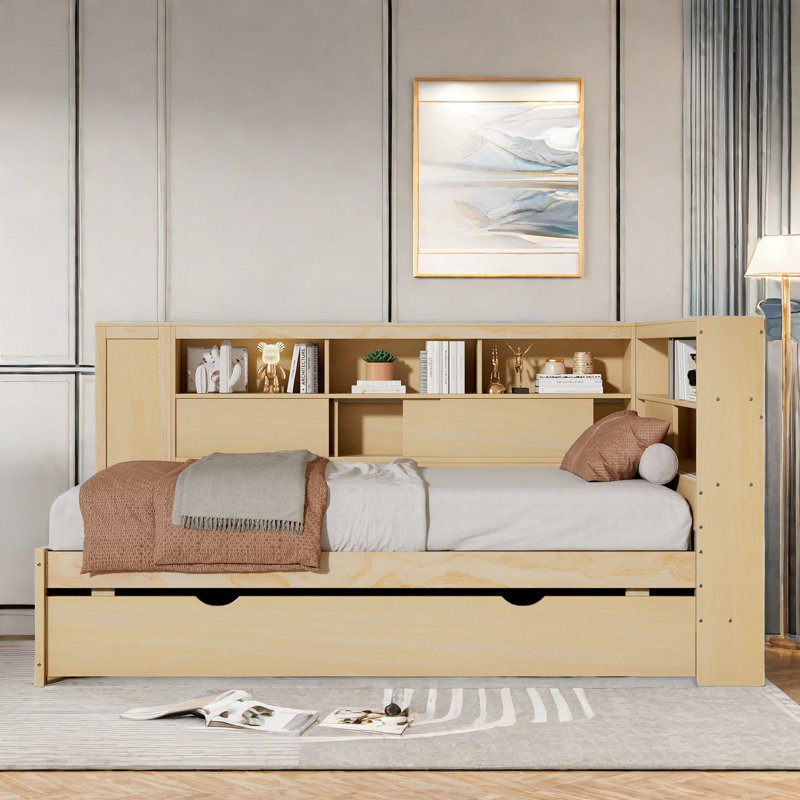 Lit de jour simple en bois, Naturel