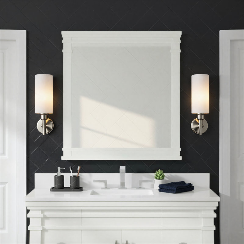 Miroir Frank Lloyd Wright USONIA Harmony 28, 28 x 1,25 x 30, Blanc