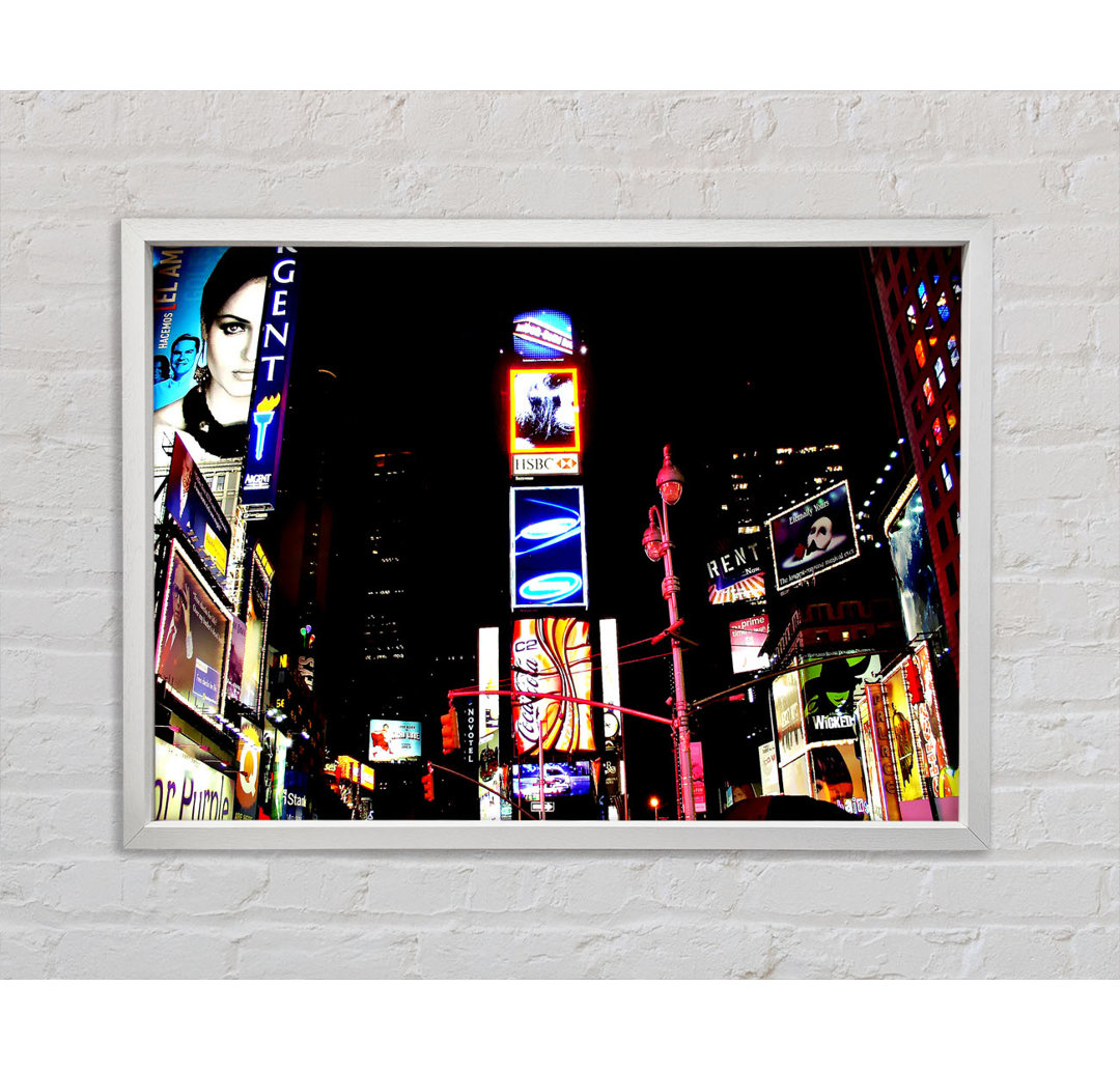 New York Broadway Night Lights - Einzelbildrahmen Kunstdrucke auf Leinwand