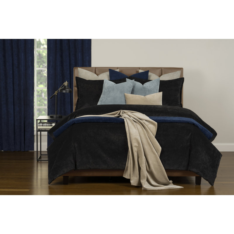 Matte Velvet Set with Duvet Cover & Insert Set by Siscovers, Night, King Duvet Cover + 9 Additional Pieces