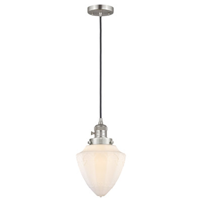 Franklin Restoration - Bullet - 1 Light 7" Cord Hung Mini Pendant - On-Off Turn Switch - Bulb Not Included 