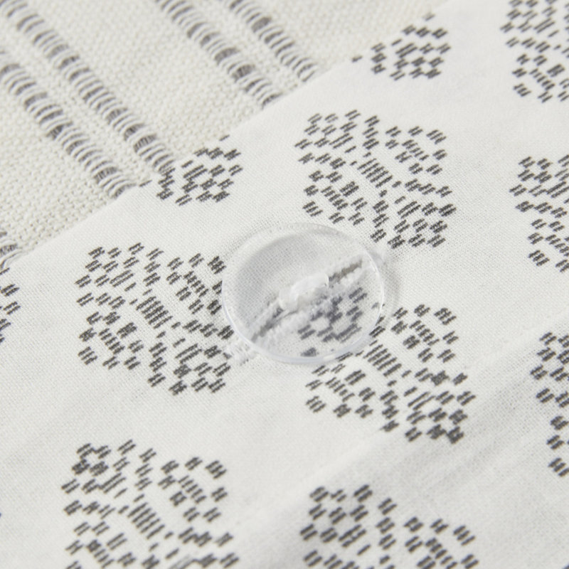 Housse de couette en coton très grand / très grand - Rayures grises, avec motif d'étoiles