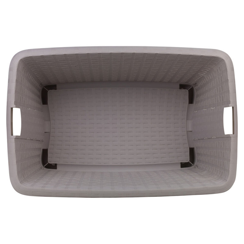 Plastic Laundry Basket, Grey