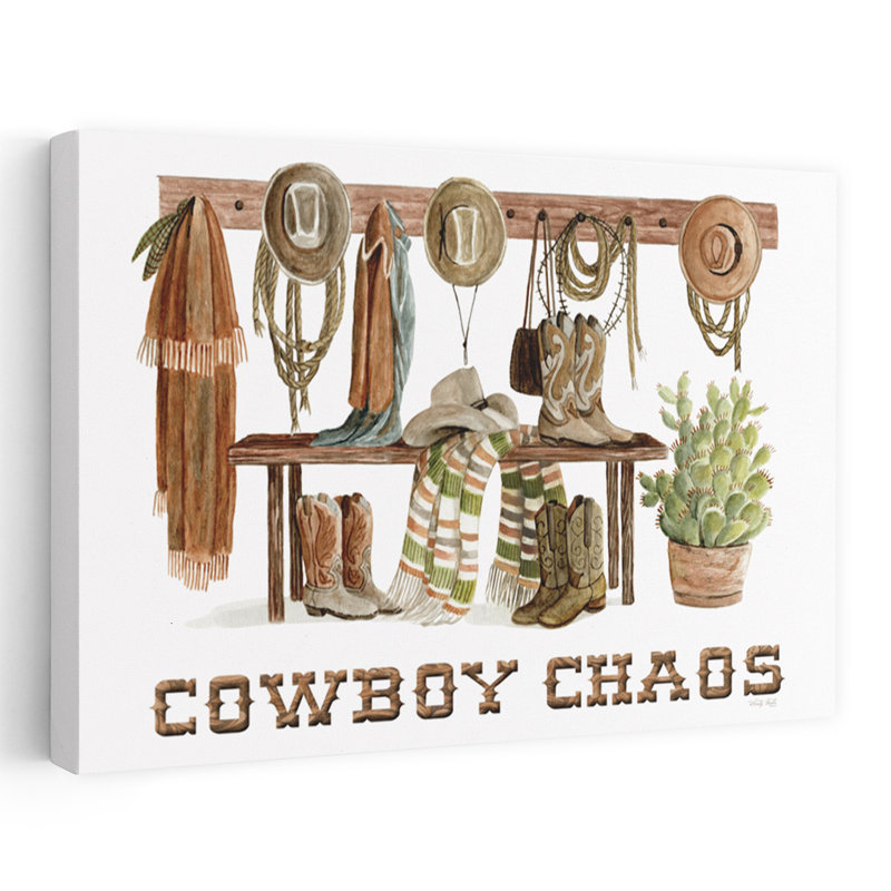 Cowboy Chaos - art typographique contemporain Cowboy Chaos, H 24 po x l 16 po
