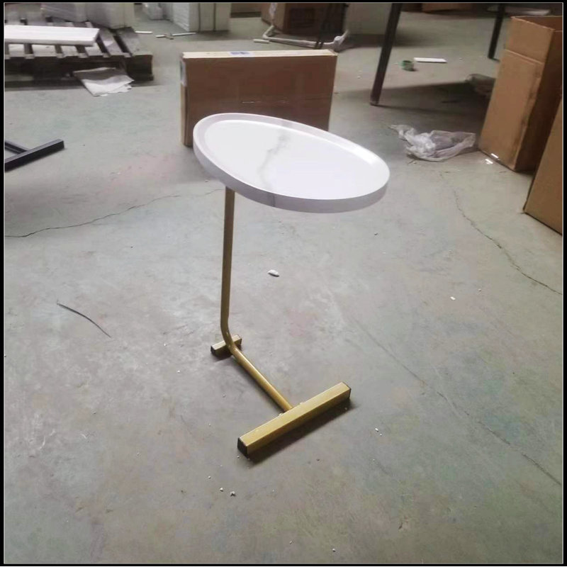 2-pieces White C-shaped Side Table, C Shaped End Table, Side Table for Couch and Bed