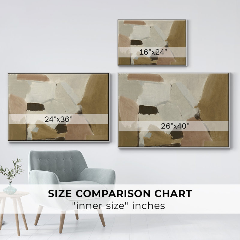 " Almondine I ", 27" H x 41" W x 2" D, White Framed Canvas, No Mat