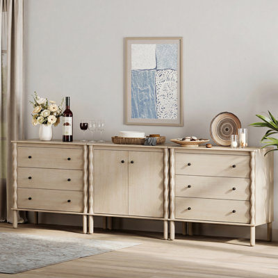 Sideboard Buffet With Draw And Door Cabinet, Natural