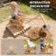 HOMCOM 90cm x 56cm Rectangle Sandbox with Cover