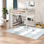 Lit mezzanine blanc spacieux avec rangement multifonctionnel et bureau
