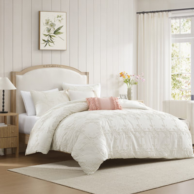 Trellis Rose Duvet Set Ivory (Set of 3)