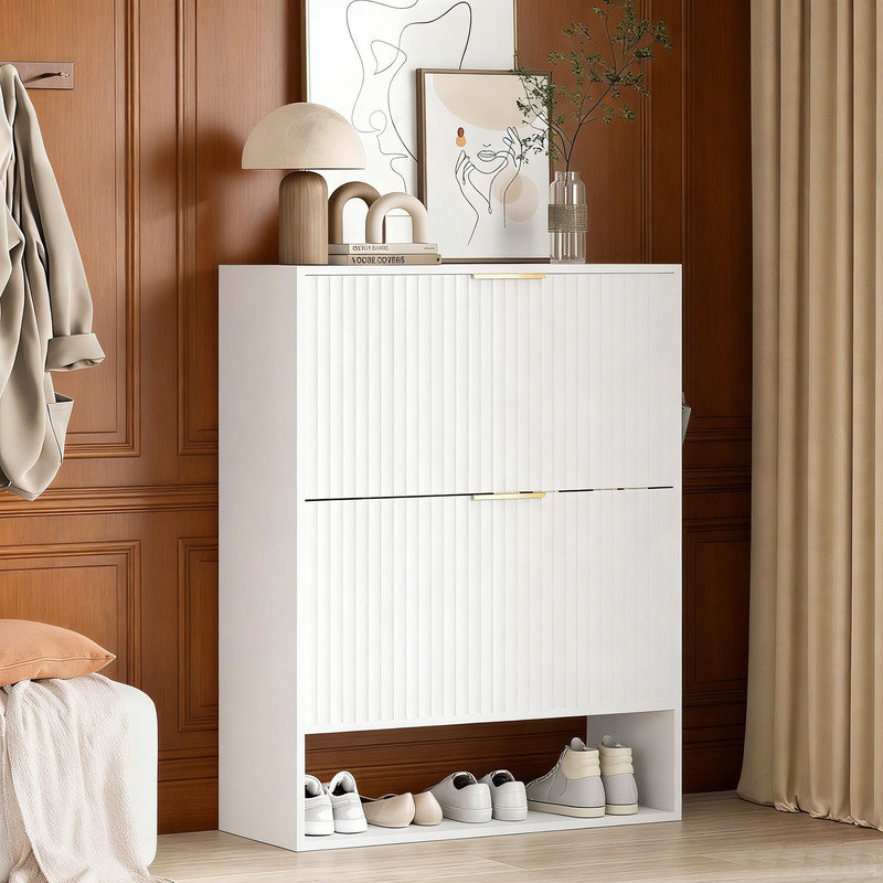 20 Pair Shoe Storage Cabinet, White