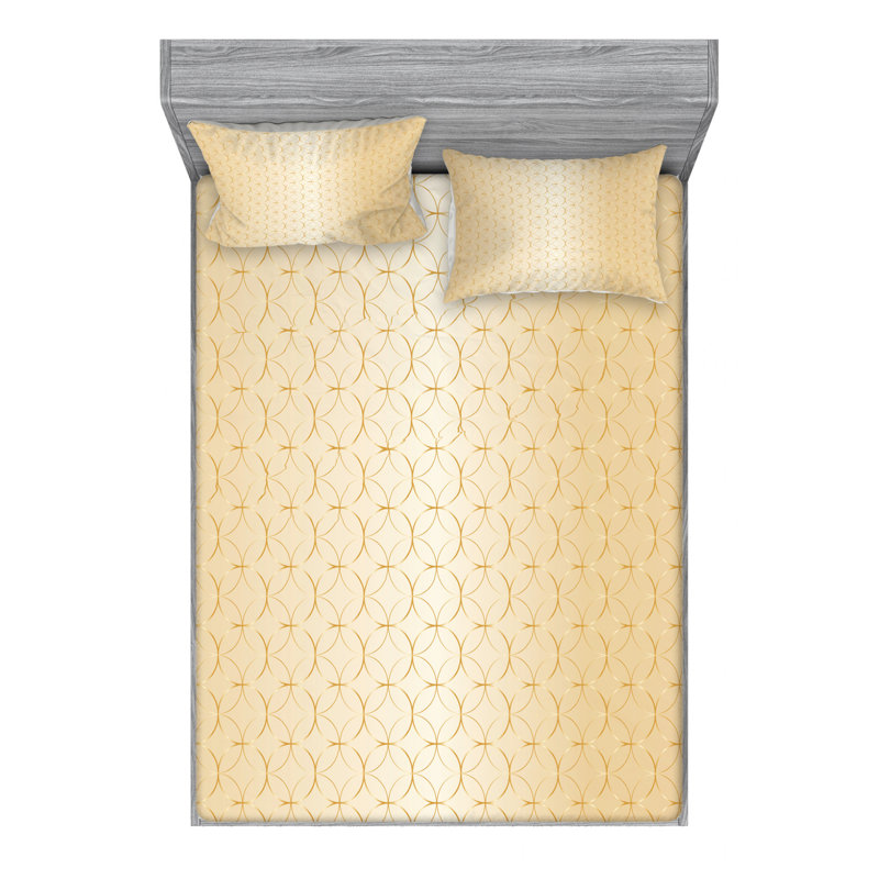 Microfiber Geometric Sheet Set, Queen Sheet Set with Fitted Sheet