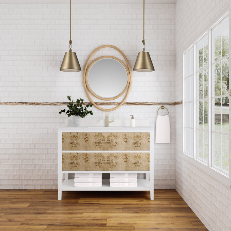 Ensemble de meuble-lavabo simple 48 po Olena, Monotrou, White Zeus 