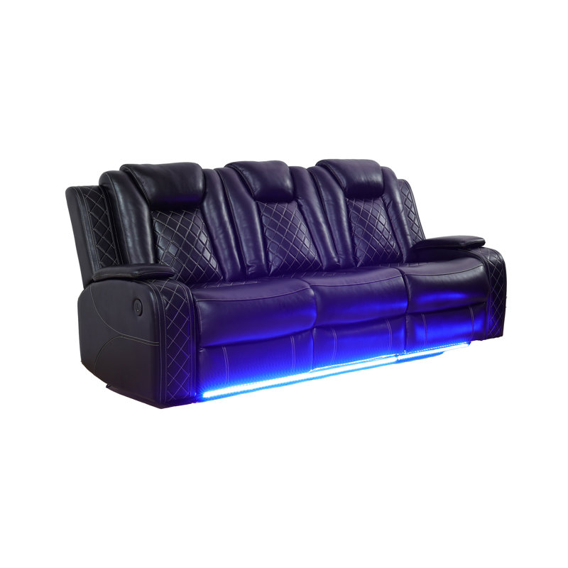 Ensemble de salon inclinable en similicuir 3 pièces Cutino