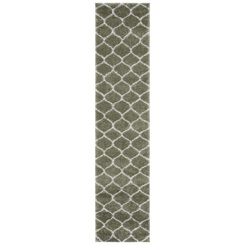 Farhanaz Tahoe Shag Performance Geometric Rug, Runner 2' x 9'