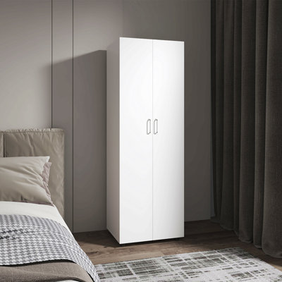 Armoire mince pour chambre à coucher, blanc