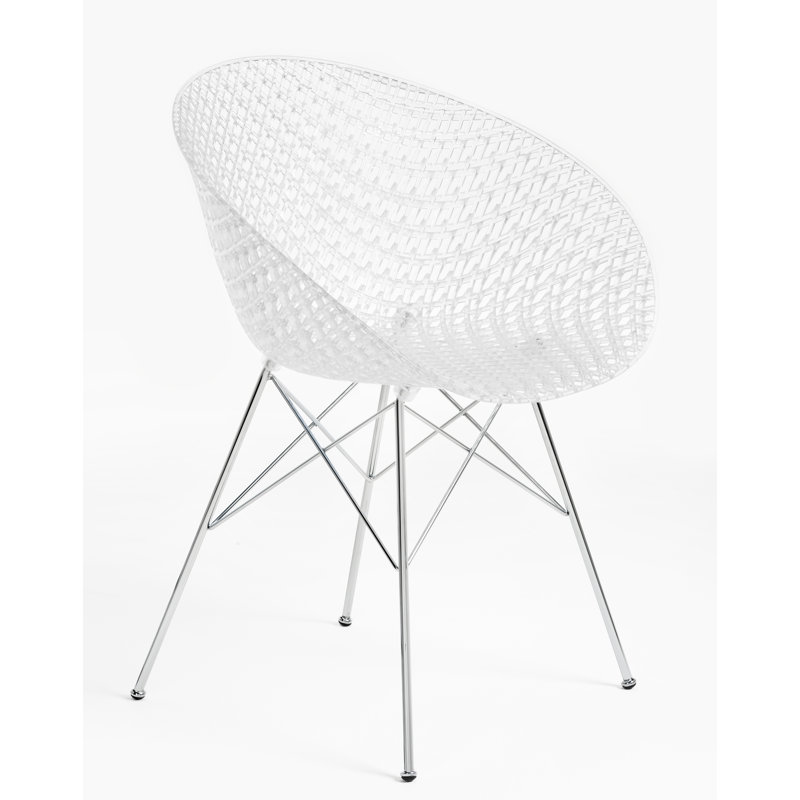Smatrik Arm Chair, White, Chrome