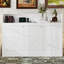 Lit simple TG avec bureau, DEL et charge. Blanc. Fabriqué en bois massif et pouvant être utilisé dans le bureau personnel d'une chambre d'amis. Couleur blanche. Produit à l'aide d'un
