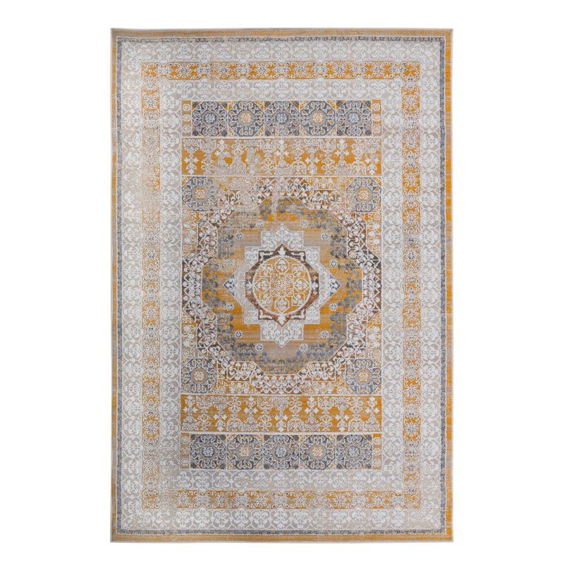 Tapis crème / ivoire / médaillon 2 x 3 LOOM & LUXE, Rectangulaire 2 pi x 3 pi
