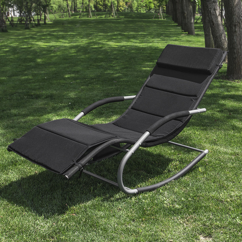 Chaise Lounge Garden Seat/Back Cushion, Black