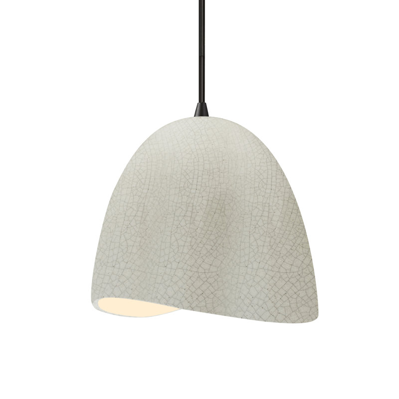 Radiance - luminaire suspendu 1 lumière Brisa - blanc craquelé - noir mat - l 9 po x H 8,75 po - ampoule remplaçable - cordon noir