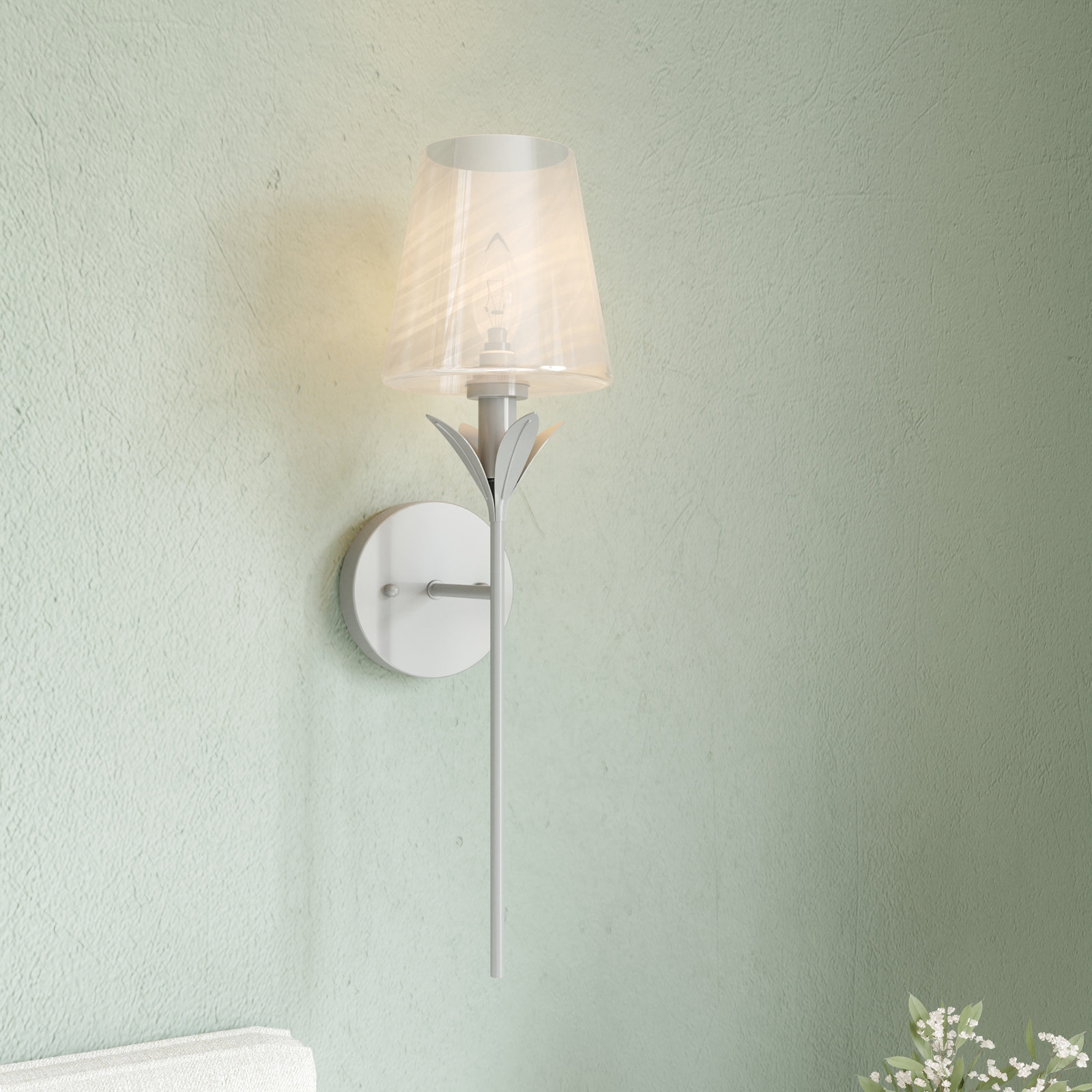Mara Single Light Dimmable Brass Wallchiere, Brushed Nickel