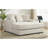 55" Oversized Chaise Lounger Modern Style Sofa Couch ,with Pillows, Charge Station & Cup Holders, Chenille Fabric, Cream-2065235888
