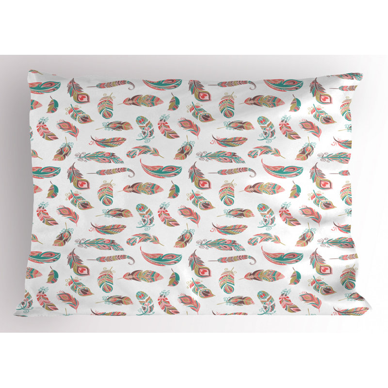 Feathers Polyester Floral Sham Set, Twin