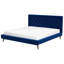 Luxueux lit plateforme en velours Dillon avec un design exquis et une fabrication robuste, parfait pour une ambiance de chambre à coucher glamour.