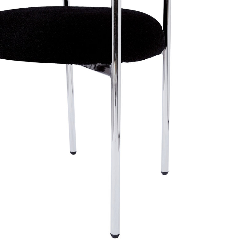 Ensemble de 2 chaises rembourrées avec pieds en métal, Noir