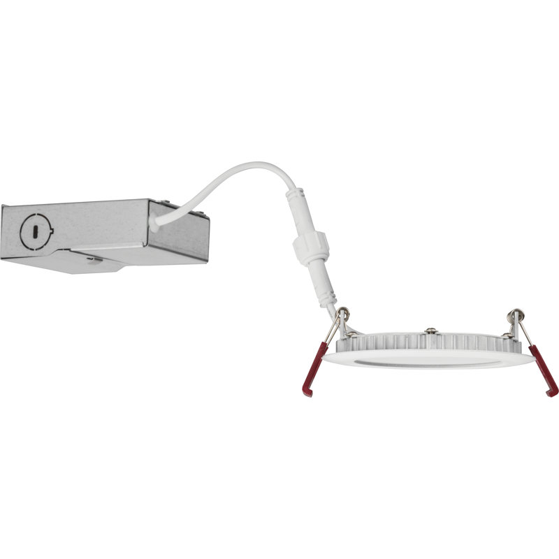 Lithonia Ultra-Thin 4'' LED Downlight Kit in Matte White, Selectable CCT