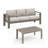 2 Pieces Outdoor Patio Set, All-Weather 75” 3-Seat Metal Patio Sofa Couch-1309927176-1309927179
