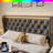 LED Bed Frame With Charging Station And 4 Storage Drawers, Velvet Upholstered Platform Bed Frame With Wingback Headboard, Button Tufted/No Box Spring Needed/Grey-430401441