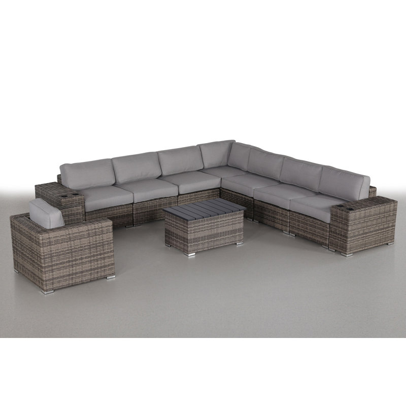 Fully Assembled 11 Piece Sectional Seating Group with Cushions