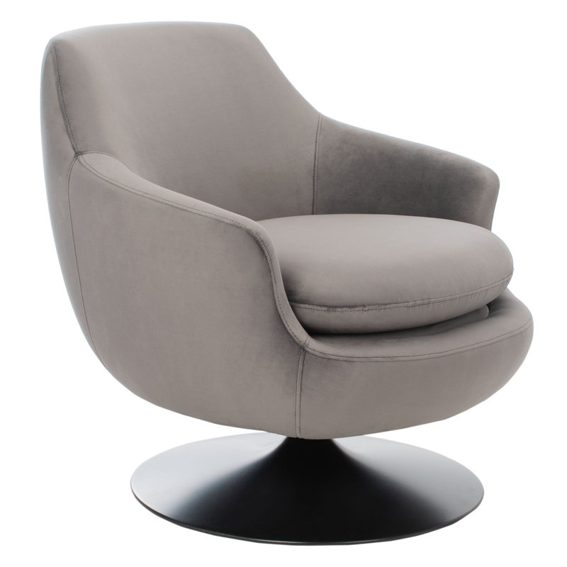 Bonnye Velvet Swivel Armchair, Dark Gray Velvet