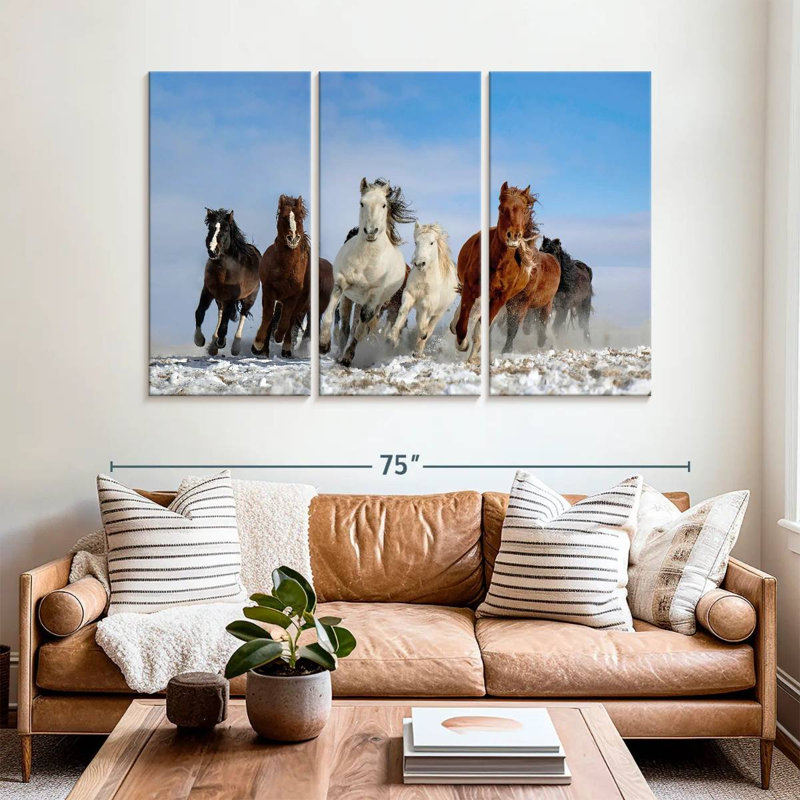 Brampt, chevaux de Mongolie, H 42 po x l 65 po