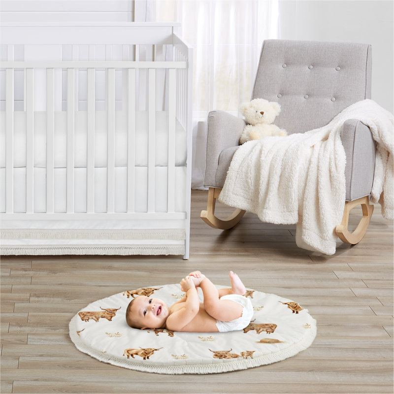 Tapis de jeu Boho Highland Cow Baby par Sweet Jojo Designs