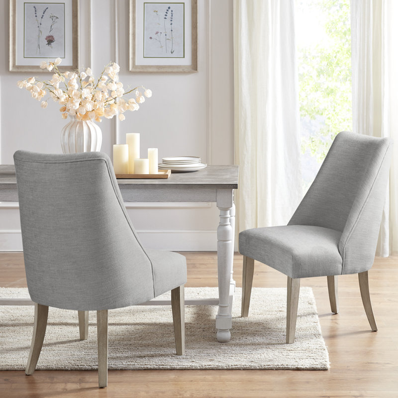 Bedford Winfield Upholstered Dining Chair Set of 2, Light Gray