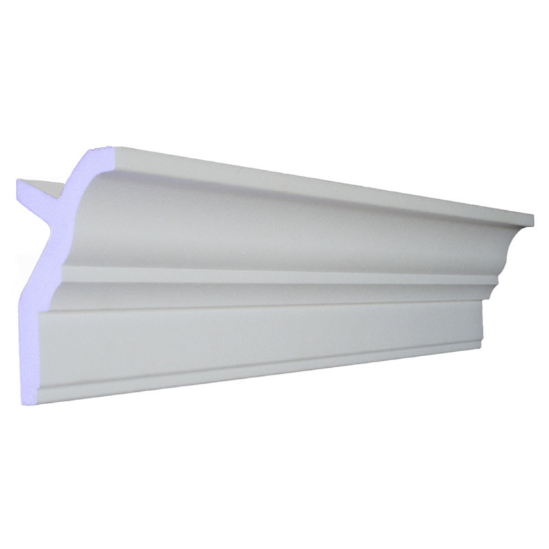 3.5" H x 96" W x 2" D White Foam Crown Molding