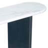 Ivy Bronx Narrow Console Table With Oval Marble Top, Curved Legs And ...