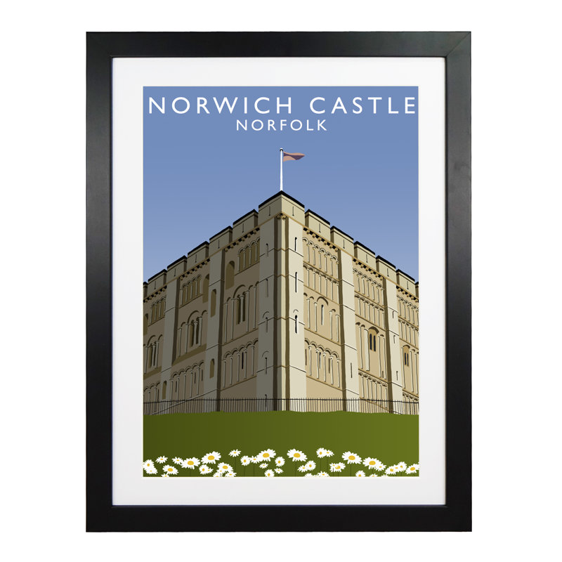 Norwich Castle 2 1 Piece Wall Art, 54 cm H x 44 cm W x 2.2 cm D, Black Wood Frame