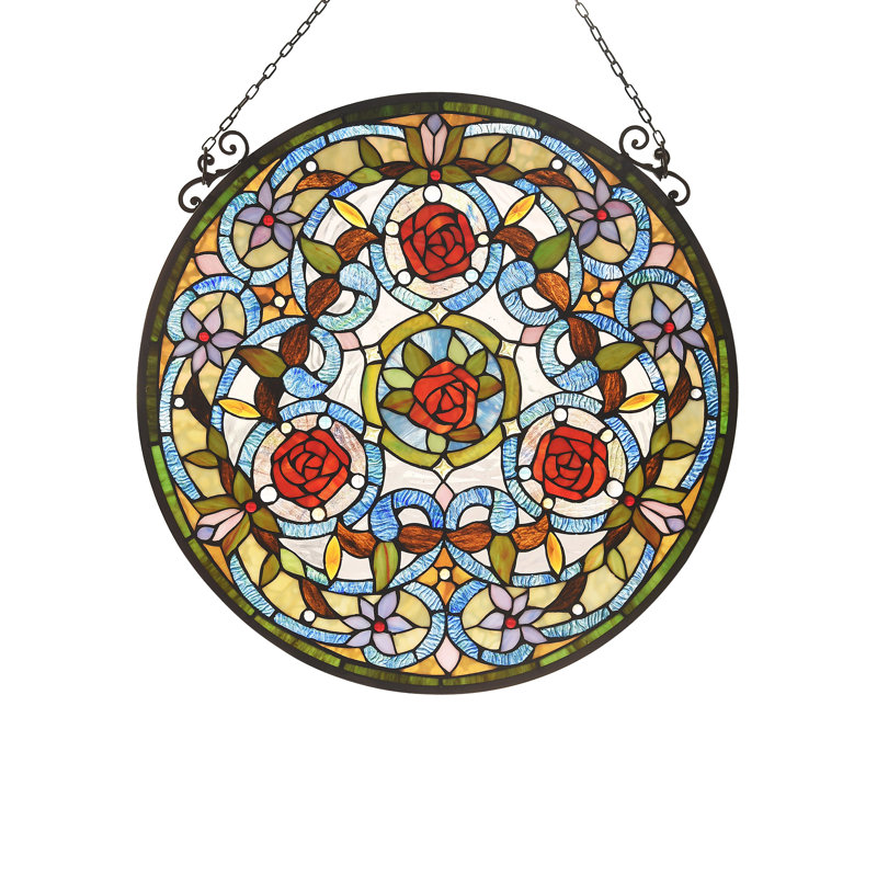 Panneau de fenêtre en verre amaryllis tiffany