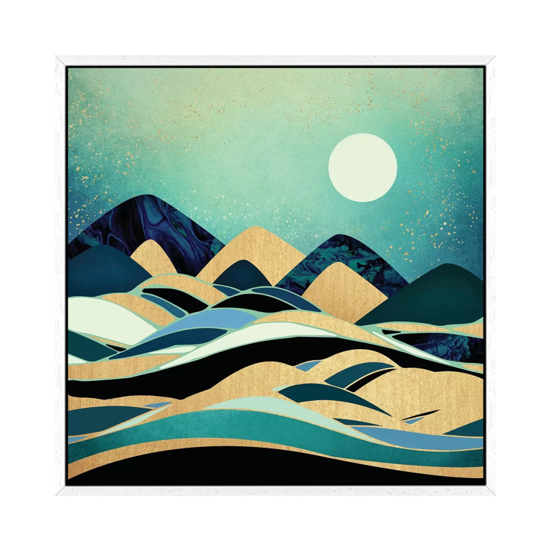 Emerald Evening - Print on Canvas, 93.98 cm H x 93.98 cm W, White Framed