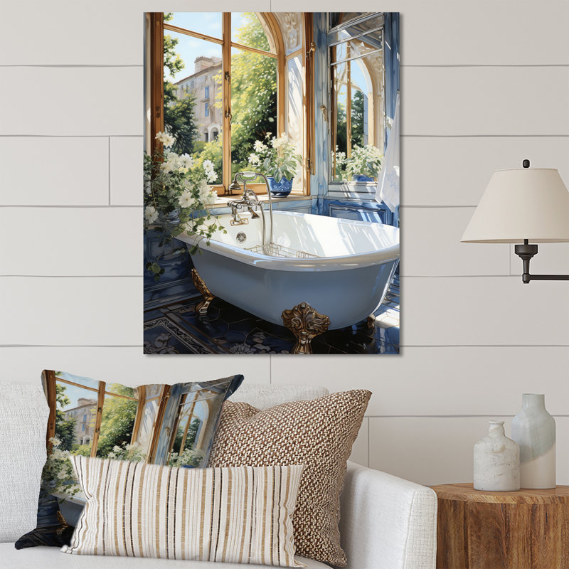 Bathroom Tranquil Reflections V - Décoration murale en métal pour salle de bain, H 40 po x l 30 po