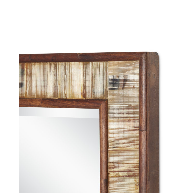 Hyson Flat Bone Beveled Wall Mirror